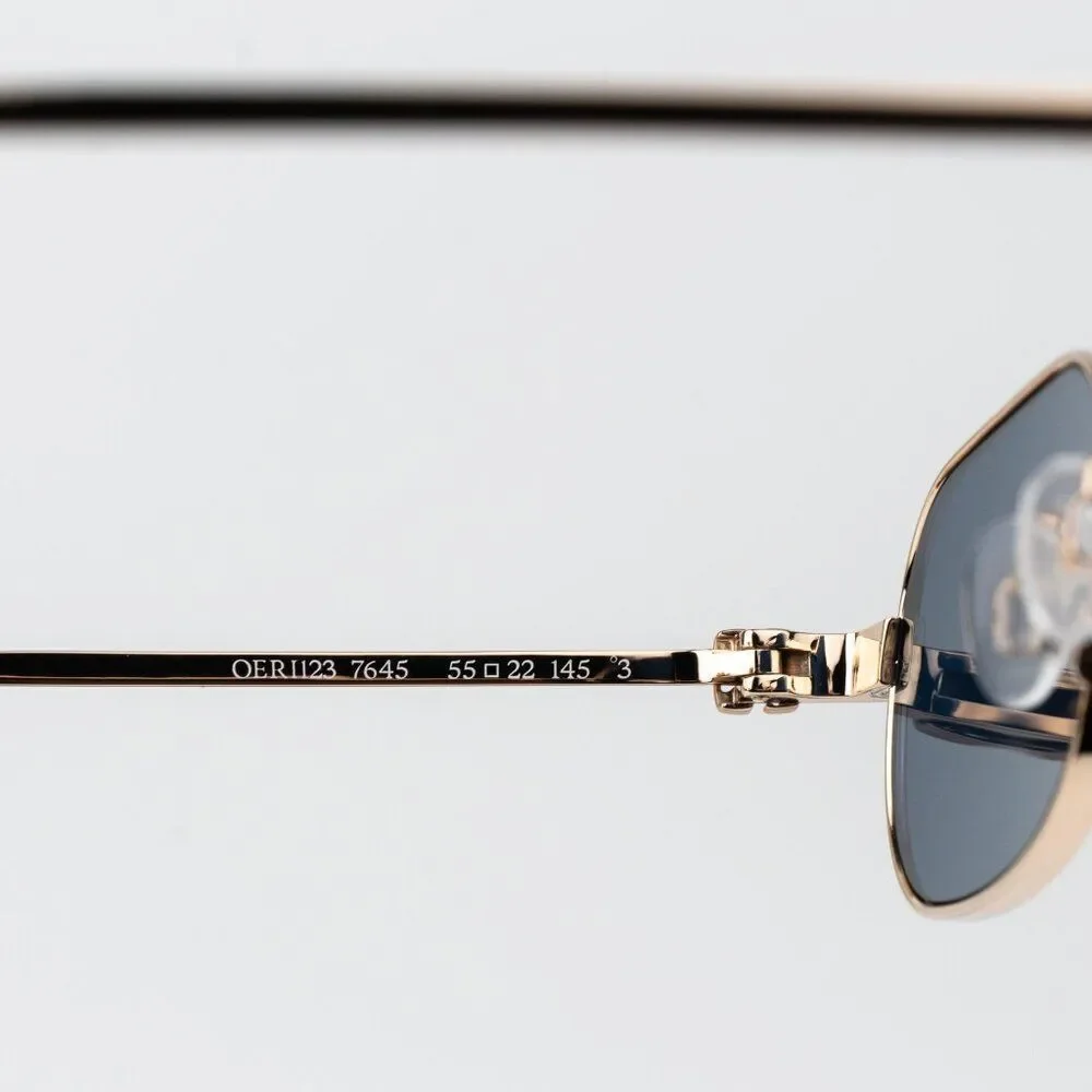 Off-White VAIDEN Men Sunglasses Gold Blue Oval OERI123 VAIDEN 7645 NEW AUTHENTIC